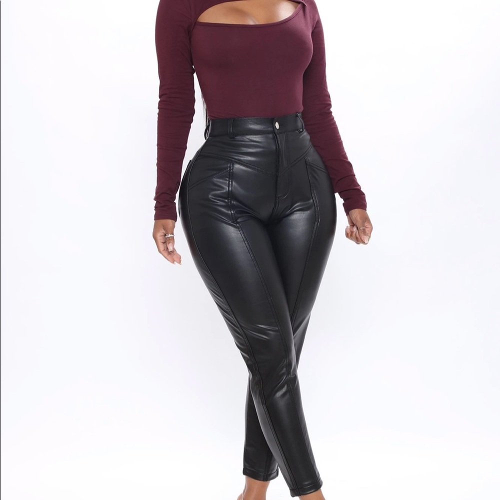Black leather pants